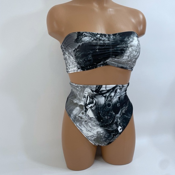 High waisted high cut bikini bottom cheeky swimsuit - Picture 4 of 10